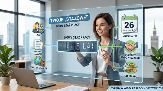 „Stażowe" 2026 — nowe regulacje pozwalające doliczyć do stażu pracy okresy inne niż zatrudnienie na umowie o pracę